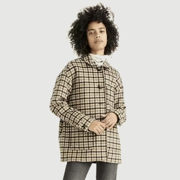 Madewell Plaid Kenwright Jacket Coat Kensington Check Dark Coffee - Picture 1 of 7